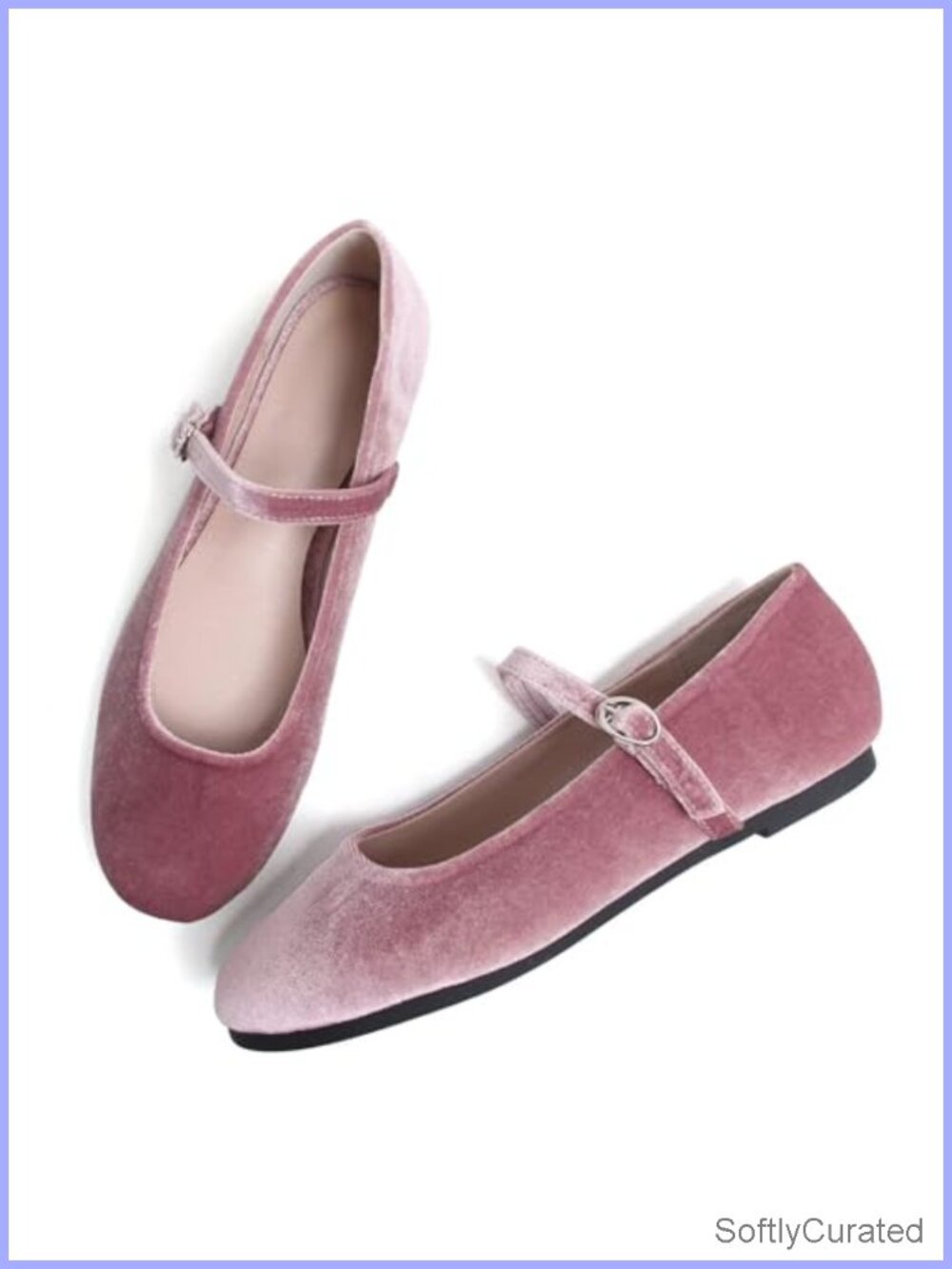 Women's Round Toe Mary Jane Ballet Flats Leather Satin Buckle